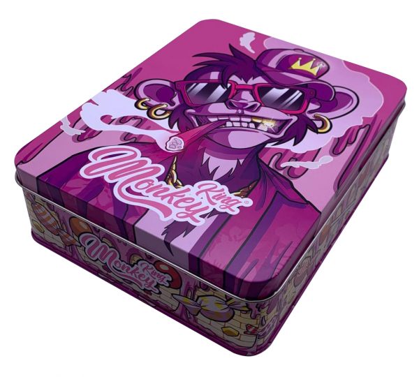 CAJA MONKEY METALIC BOX PINK