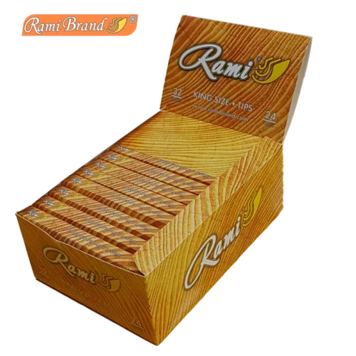 Papel de fumar marrón King Size + Tips. RAMI