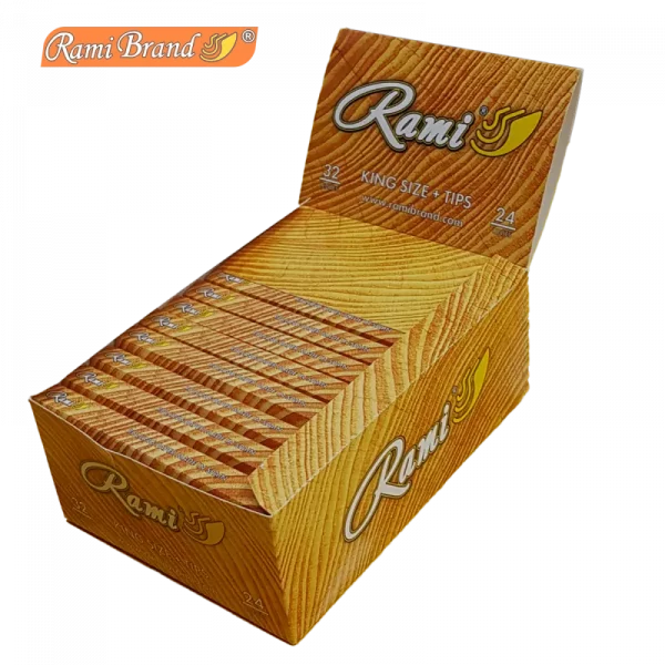 Papel de fumar marrón King Size + Tips. RAMI