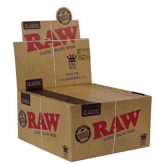Papel RAW King Size Slim – Display de 50 Librillos | Papel de Liar Natural