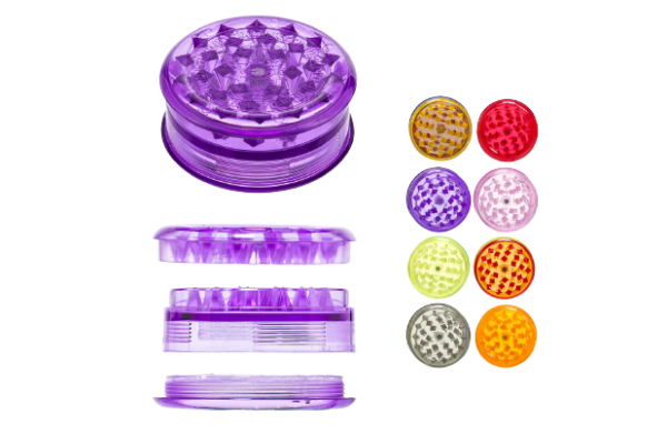 GRINDERS ACRÍLICOS DIAMETRO 60 mm COLORES SURTIDOS (40 Uds)