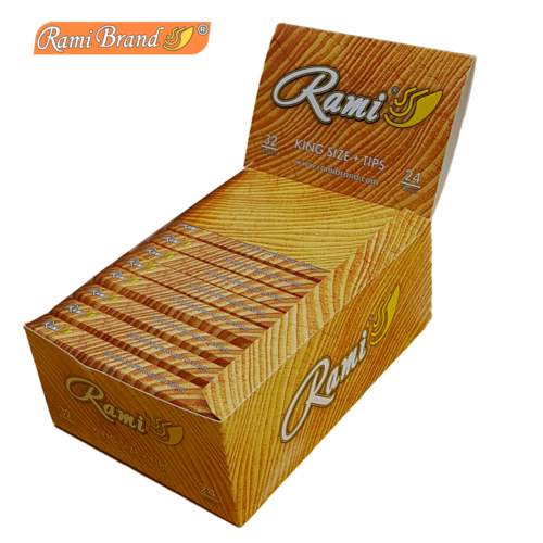 Papel RAMI King Size Slim Marrón + Tips – 24 unidades.