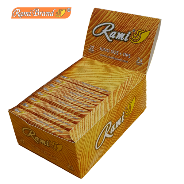 Papel RAMI King Size Slim Marrón + Tips – 24 unidades.