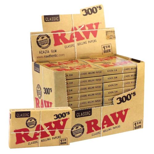 Papeles RAW Classic 300 1 1/4 – Caja 40 Librillos | Papel de Liar Natural