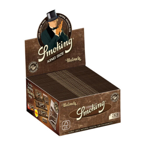 Smoking King Size Brown – Papel King size Slim Natural (33 papeles | 50 libritos/display)