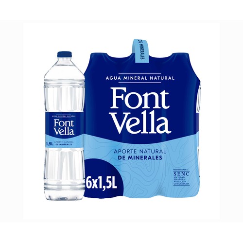 Agua Font Vella 1,5L. Pack 6 unidades.